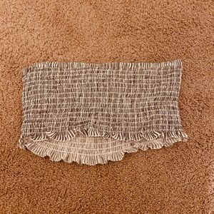 black & white scrunchie tube top